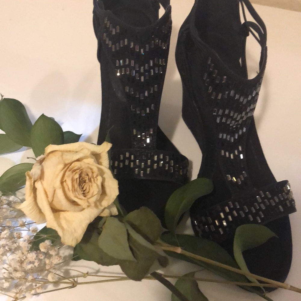 Black sequined wedges!!!